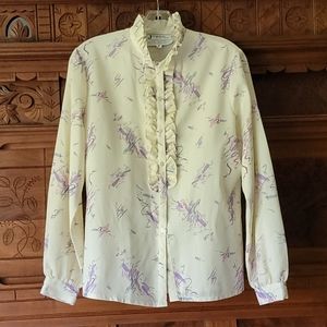 Joyce Vintage Pastel Print Blouse 12